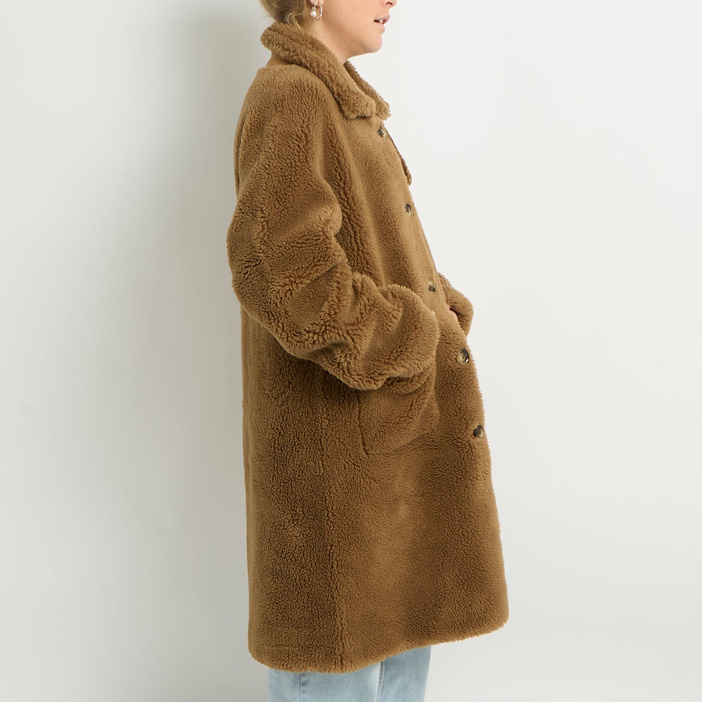 Teddy Bear Fluff Trench Coat - UK 12