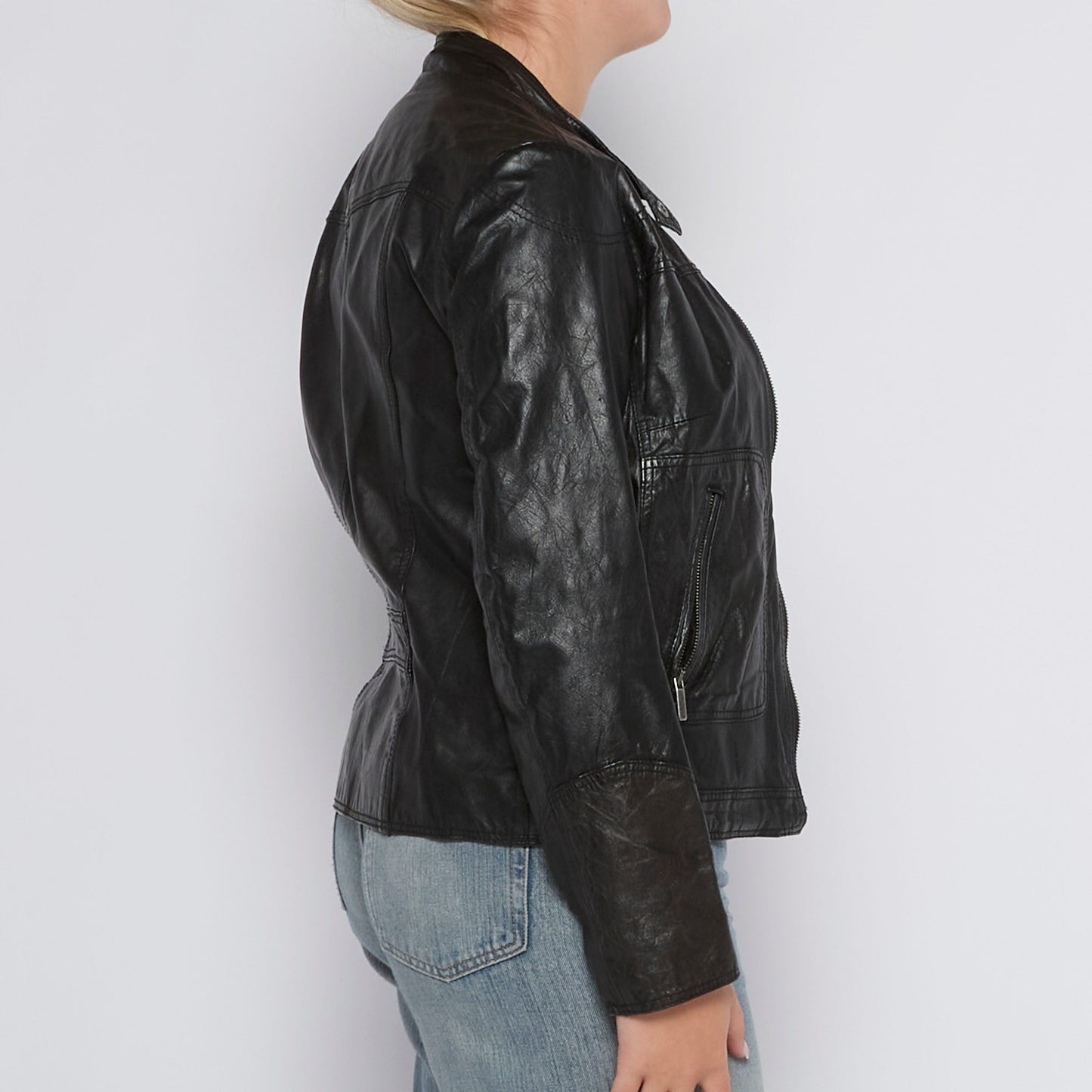 Bomber Leather Jacket - UK 12