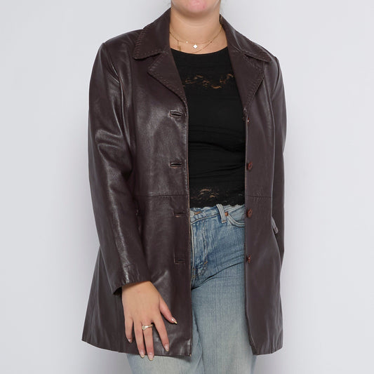 Bordeaux Leather jacket - UK 12