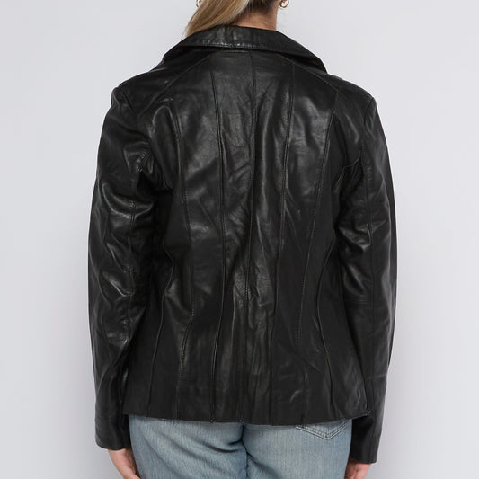 Leather Zip Up Jacket - UK 12