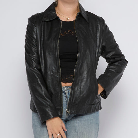 Leather Biker Jacket - UK 12