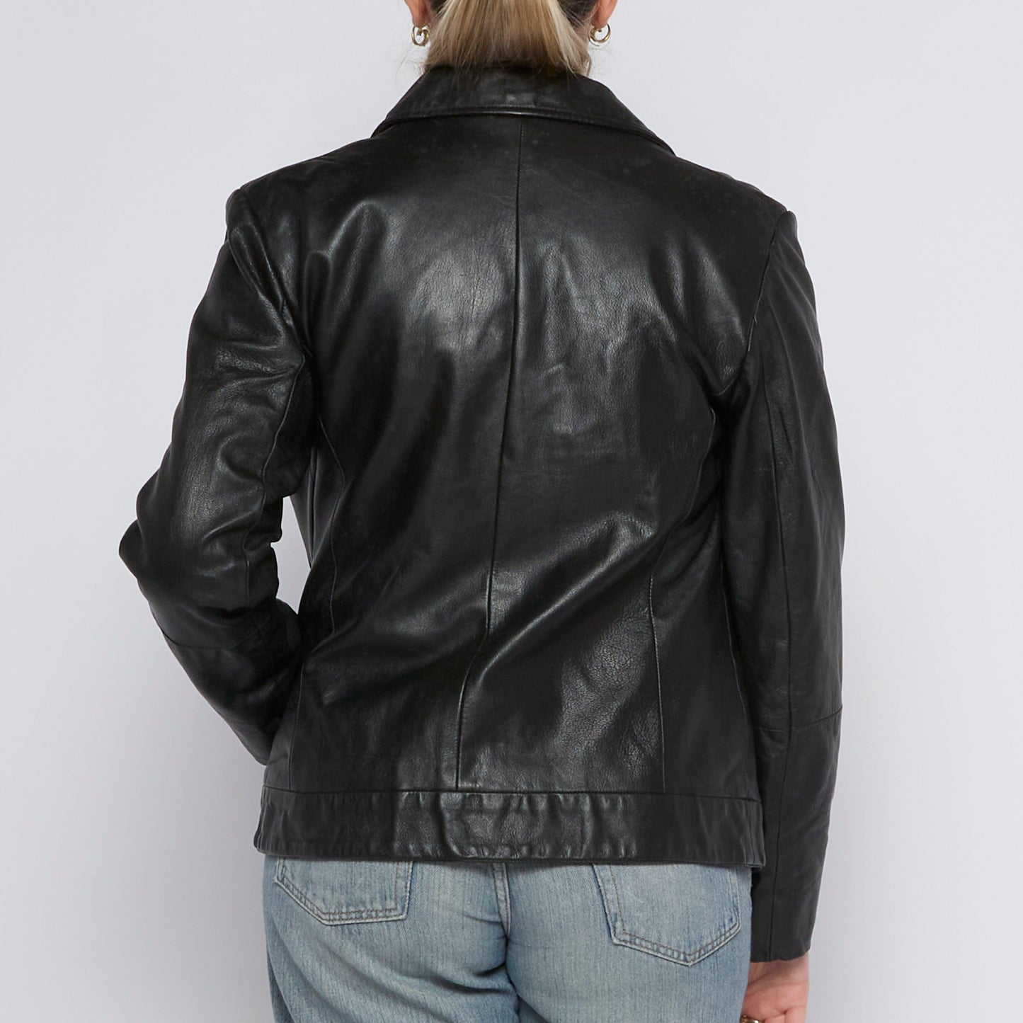 Leather Zip Up Jacket - UK 12