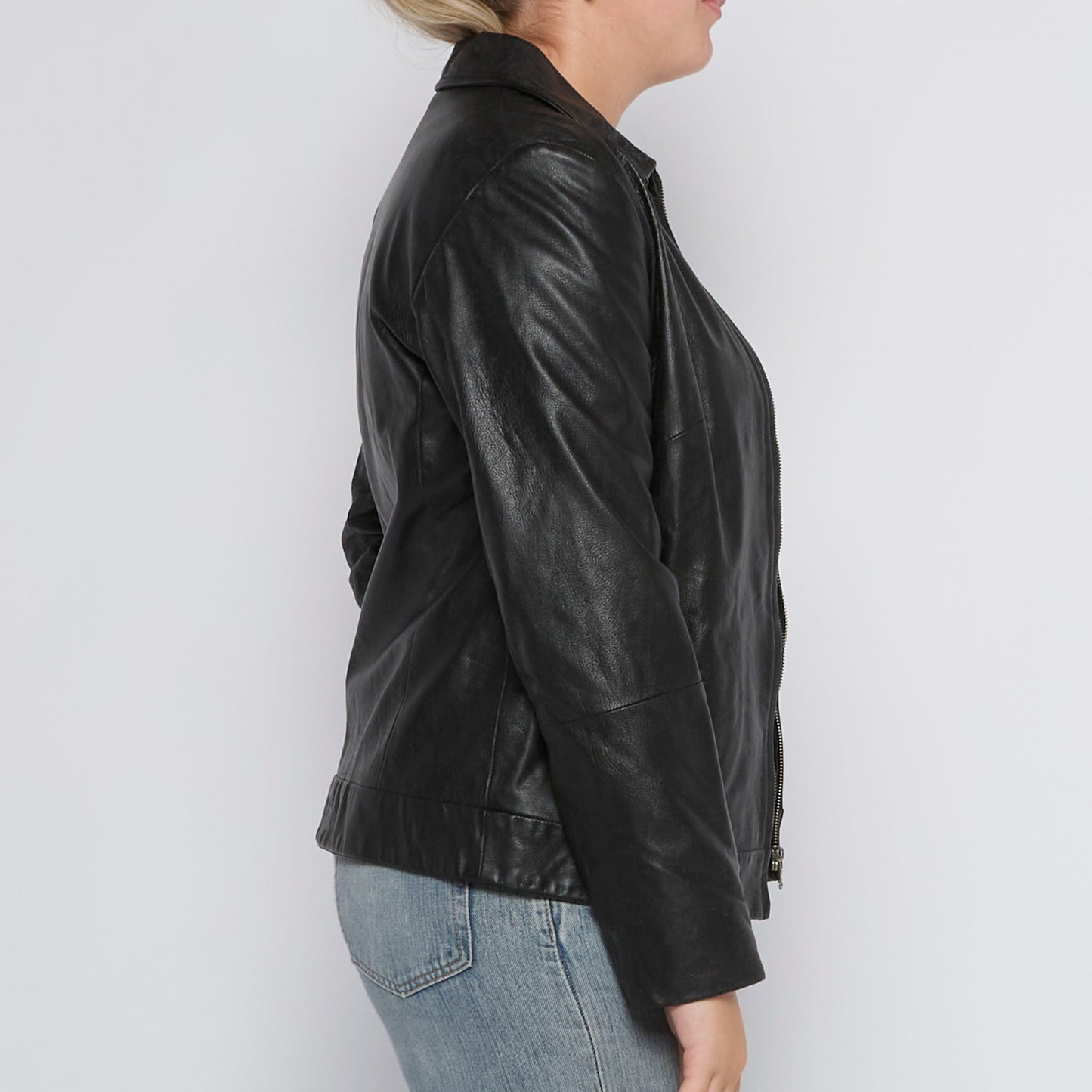 Leather Zip Up Jacket - UK 12