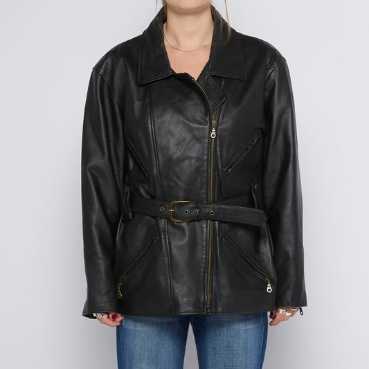 Single Breasted Leather Jacket - UK 12