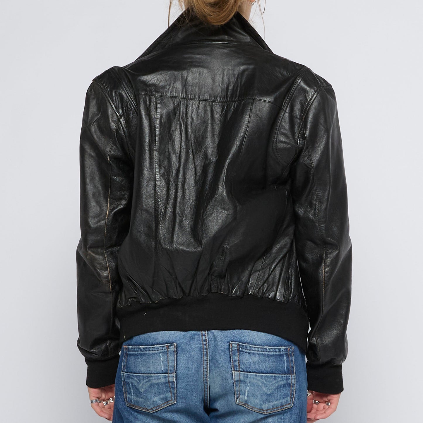 Leather Bomber Jacket - UK 12