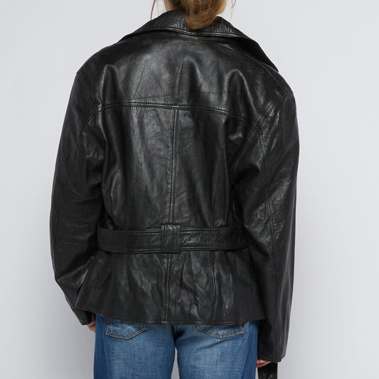 Leather Belted Jacket - UK 12