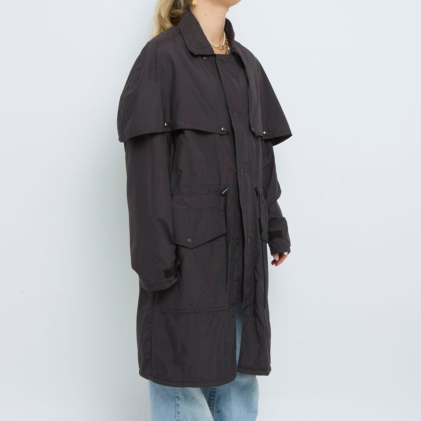 Popper Detail Trench Coat - UK 12