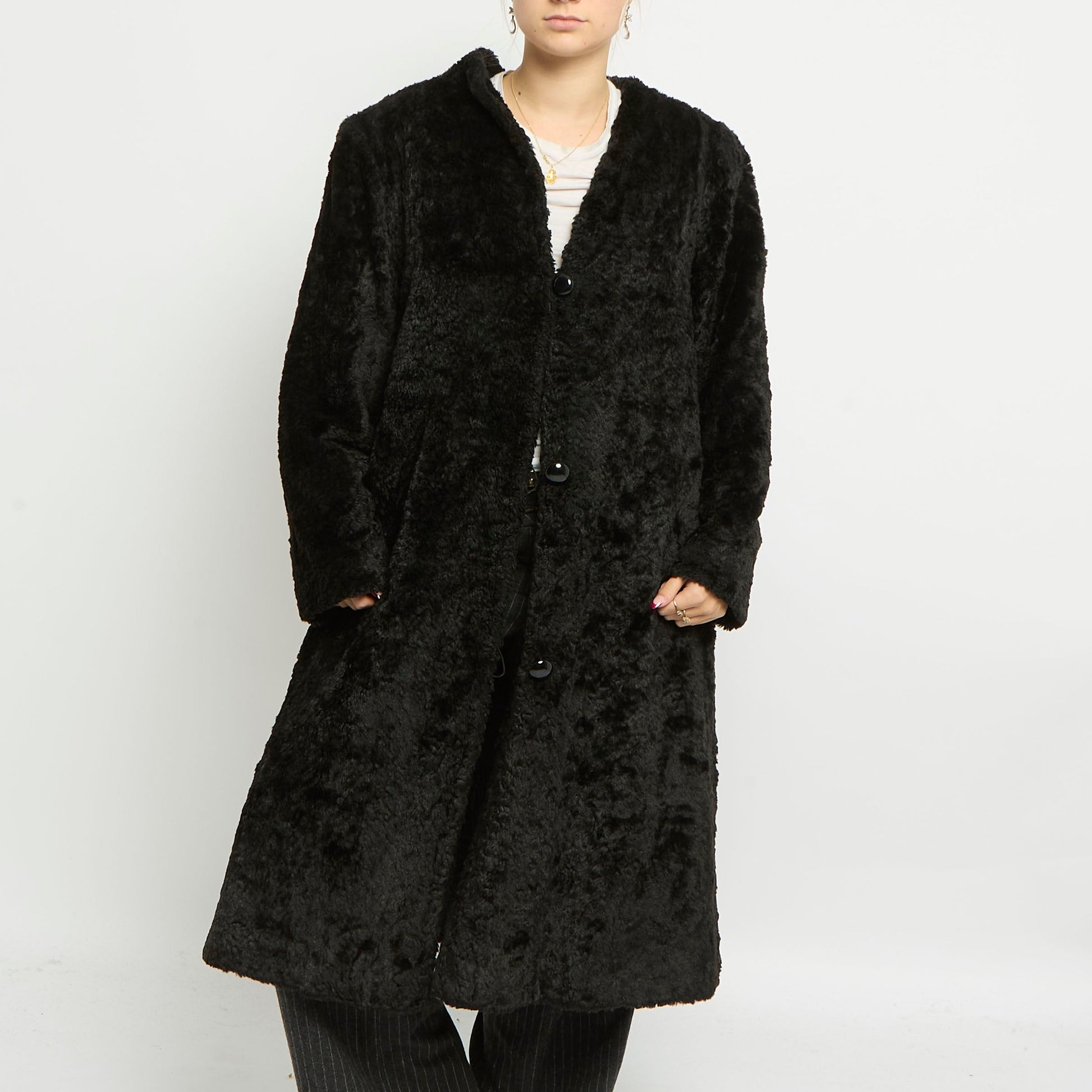 Faux Fur Heavy weight Trench Coat - UK 12