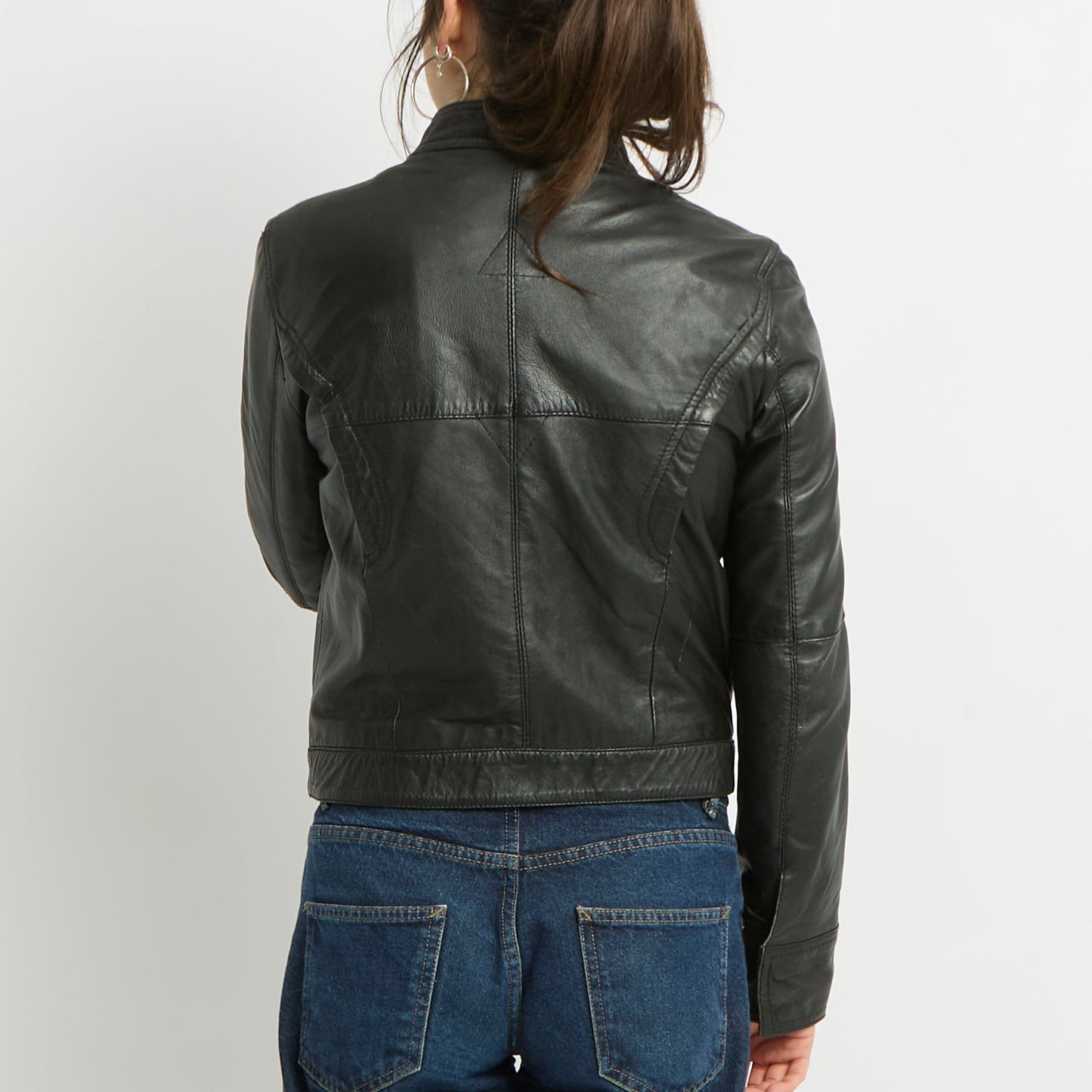 Faux Leather Biker Jacket - UK 12