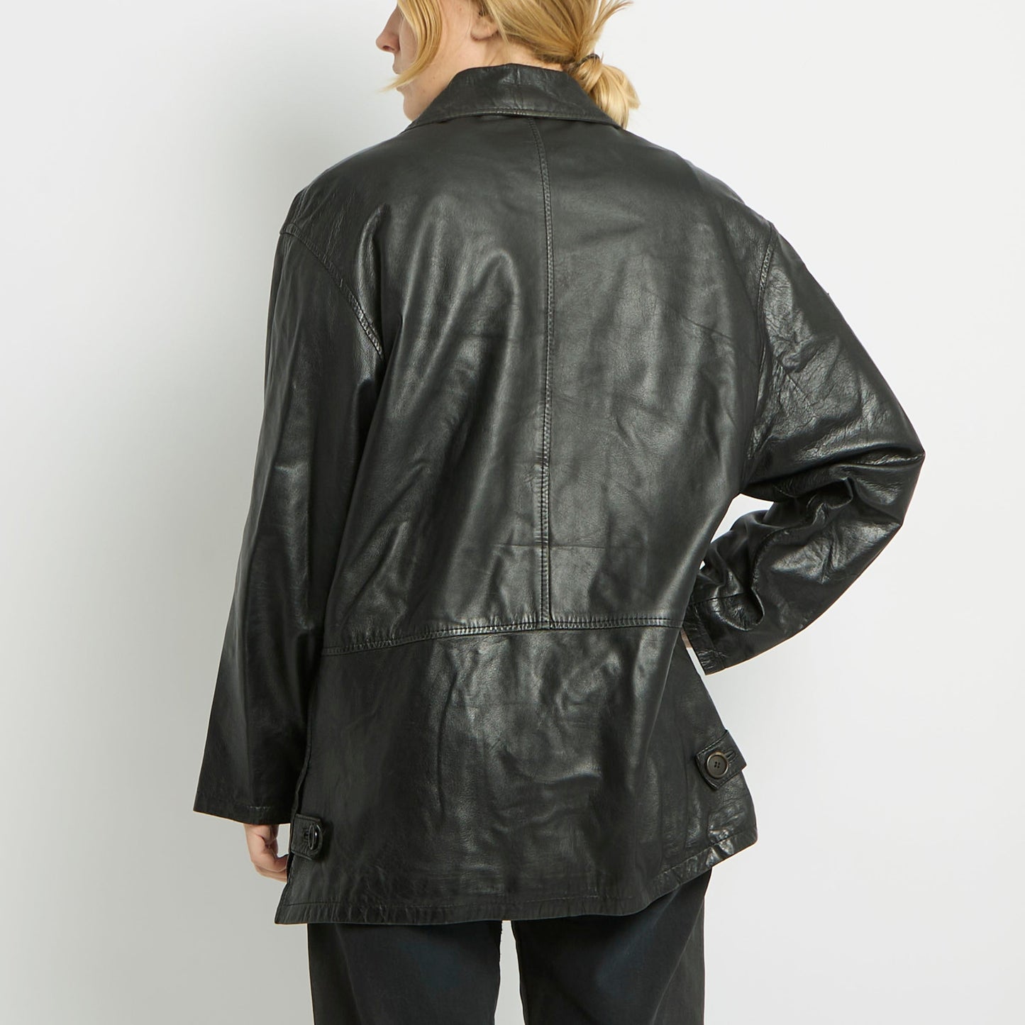 Oversize Leather Shirt Jacket - UK 12