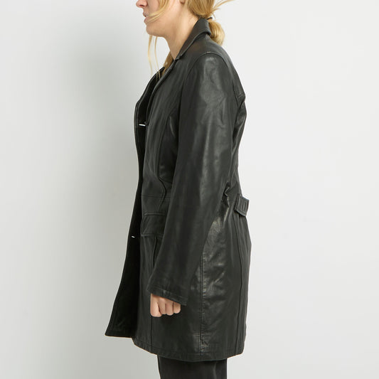 Long Leather Jacket - UK 12