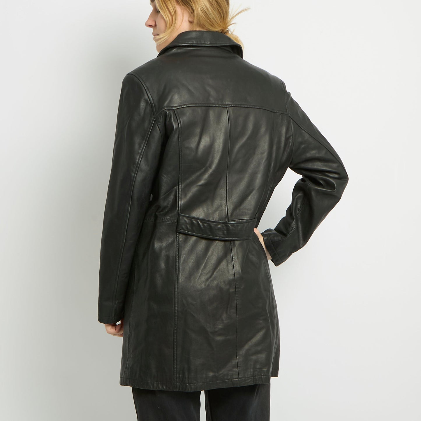 Long Leather Jacket - UK 12