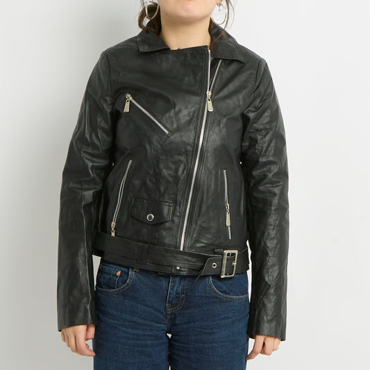 Leather Biker Jacket - UK 12