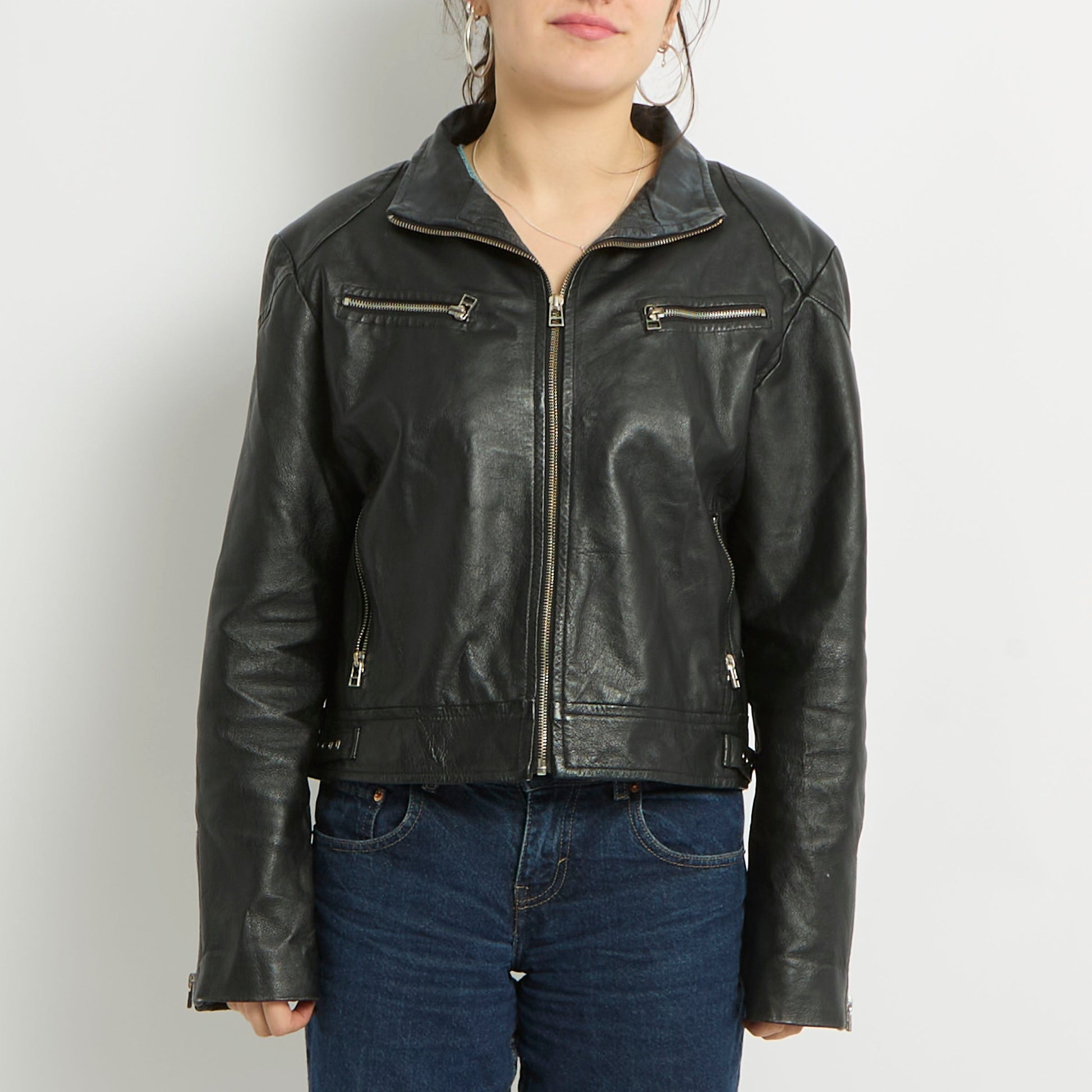 Leather Biker Jacket - UK 12