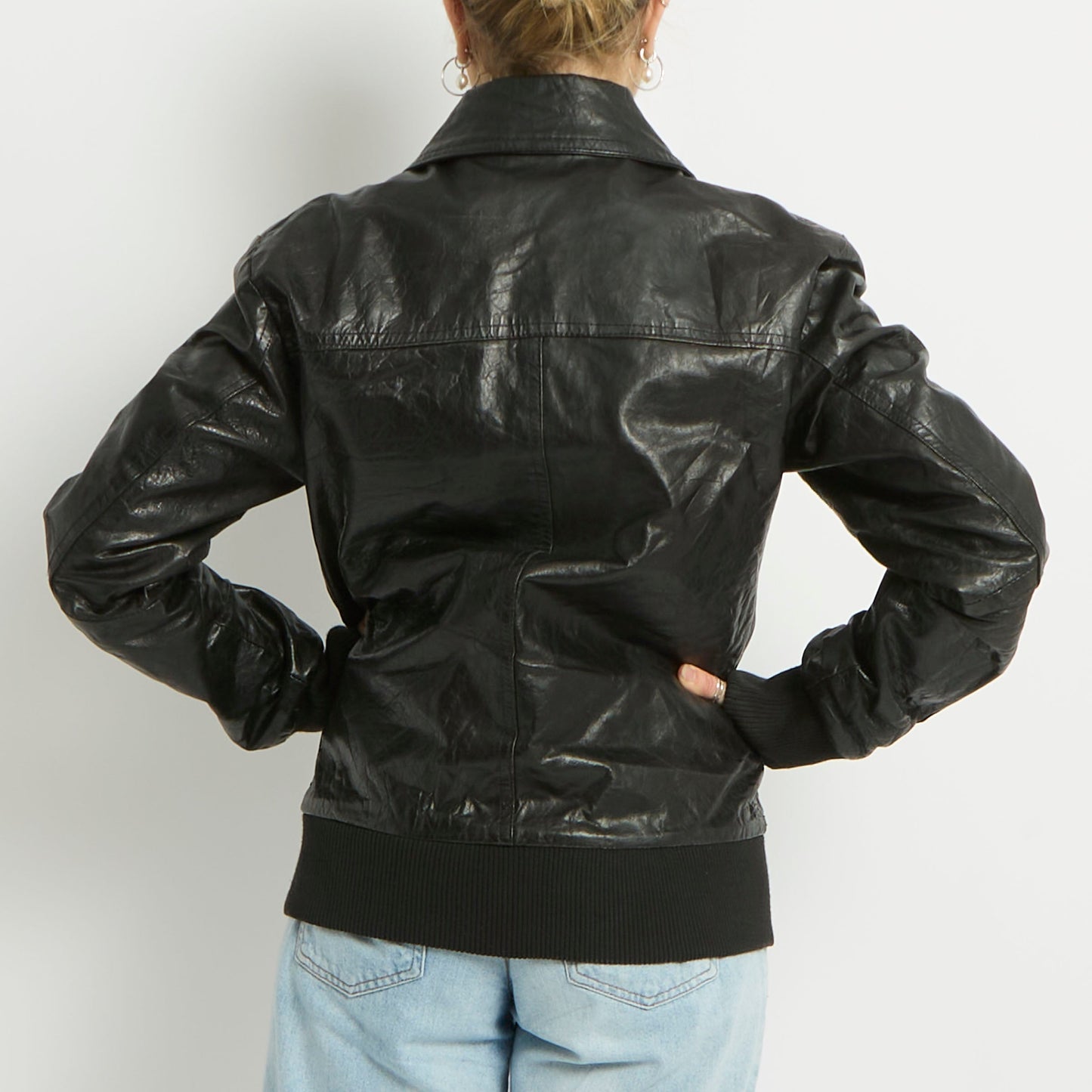 Leather Zip Up Jacket - UK 12