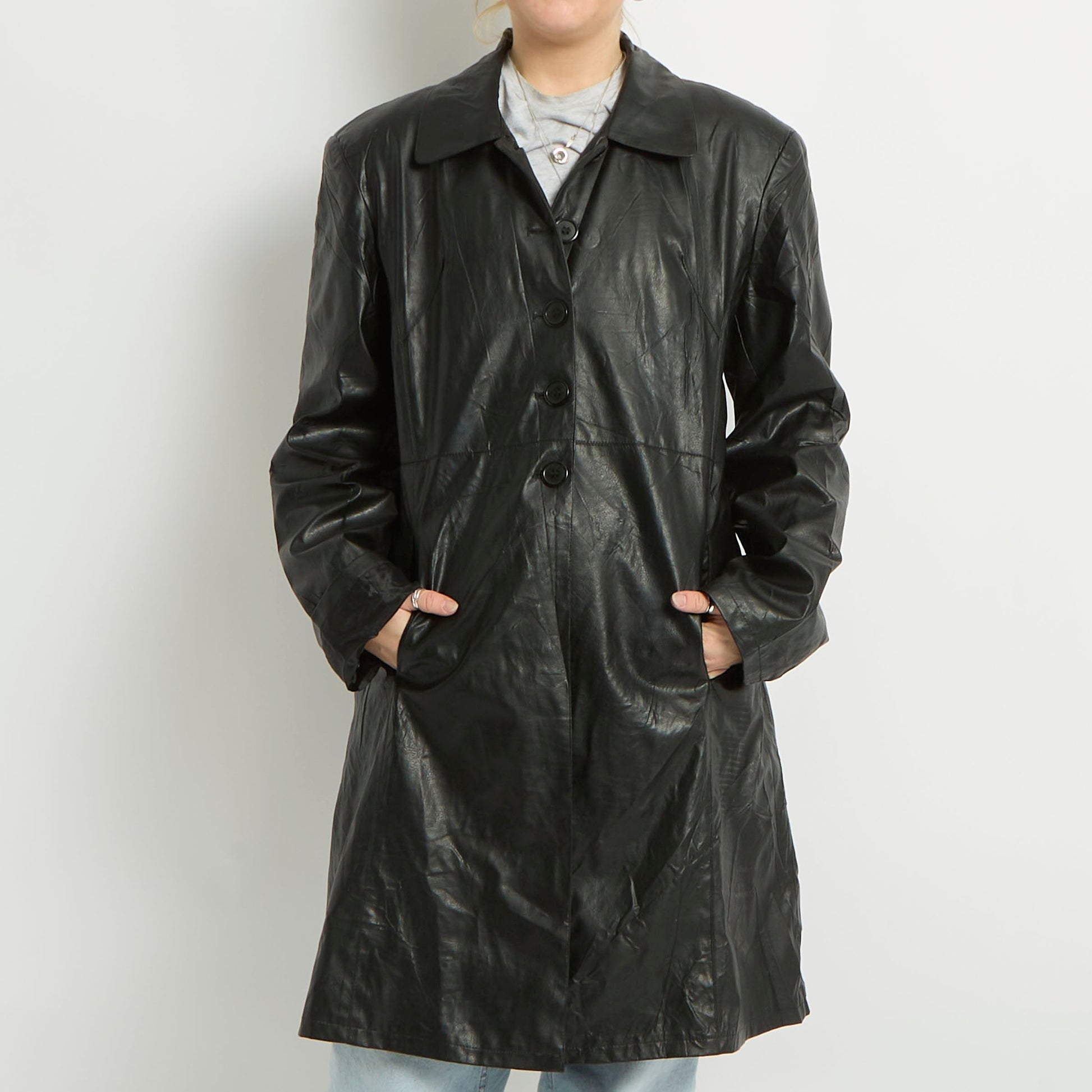 Leather Trench Coat - UK 12