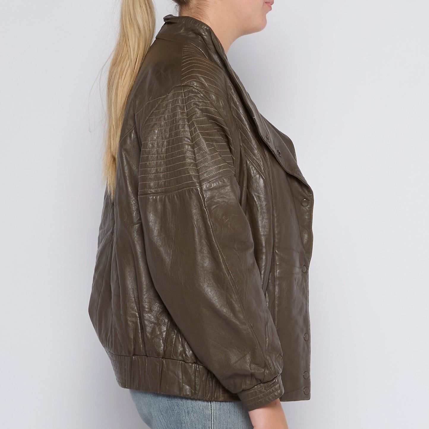 Stitch  Bomber Leather Jacket 12 - UK 12