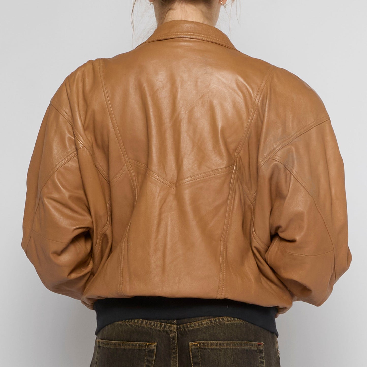 Leather Bomber Jacket - UK 12