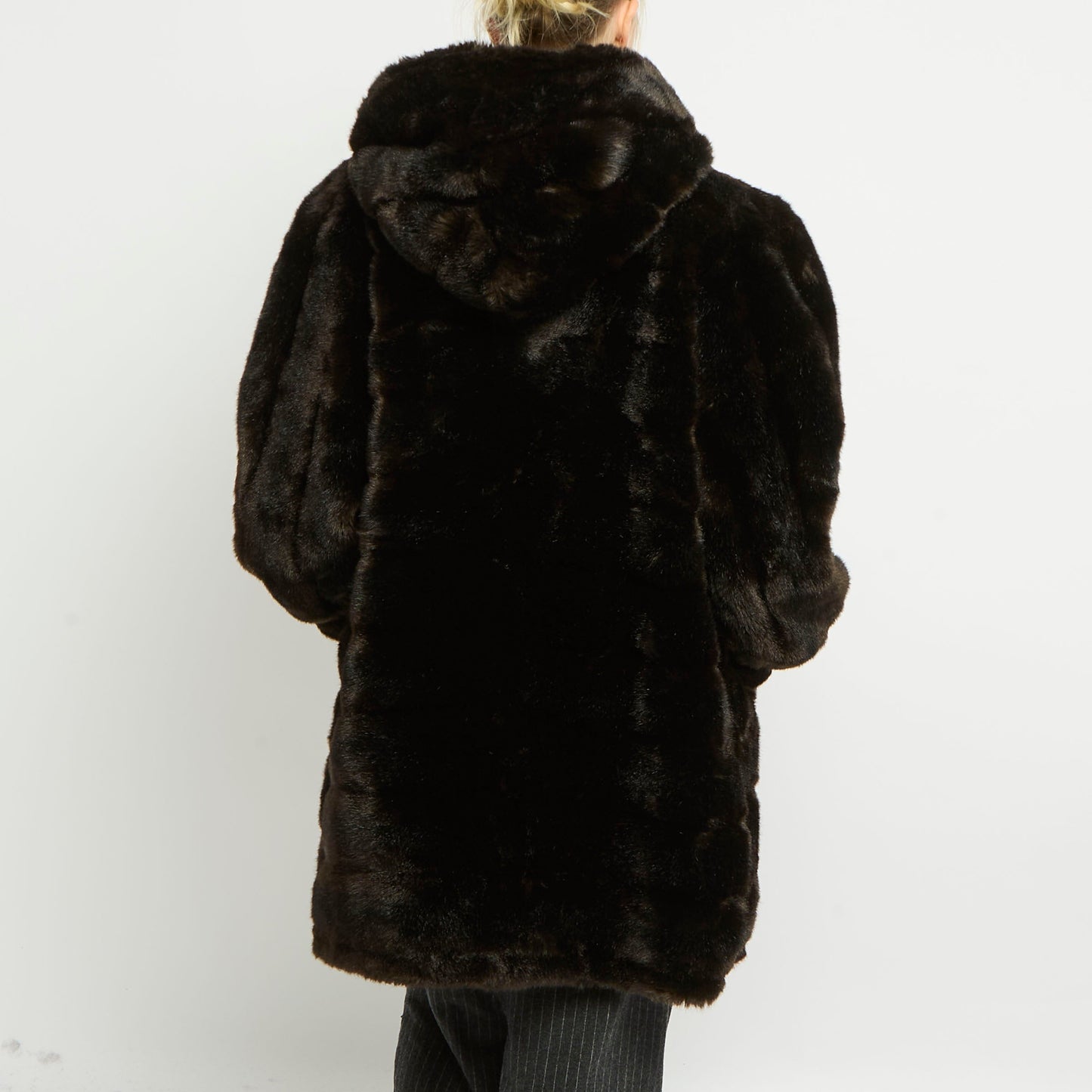 Faux Fur Hooded Jacket - UK 12