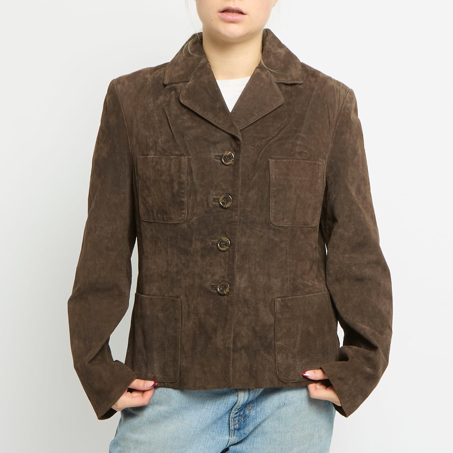 Suede Blazer Button Jacket - UK 12