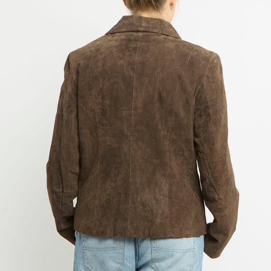 Suede Blazer Button Jacket - UK 12