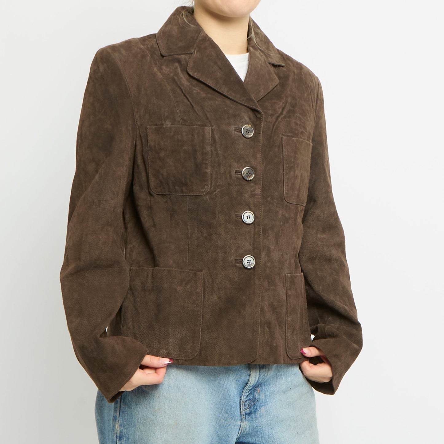 Suede Blazer Button Jacket - UK 12