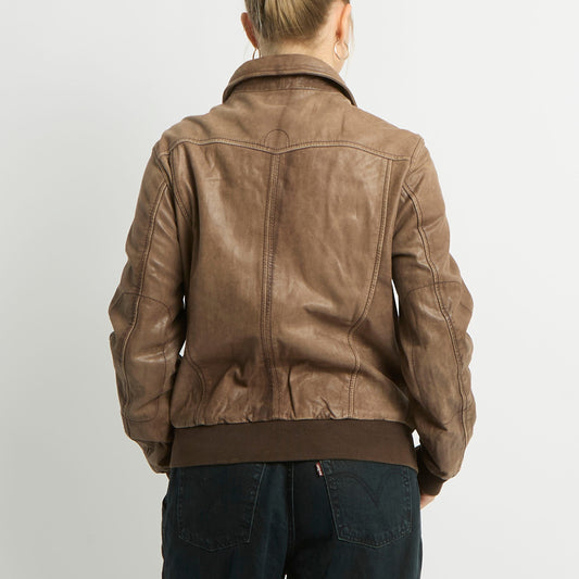 Leather Pocket Details Jacket - UK 12