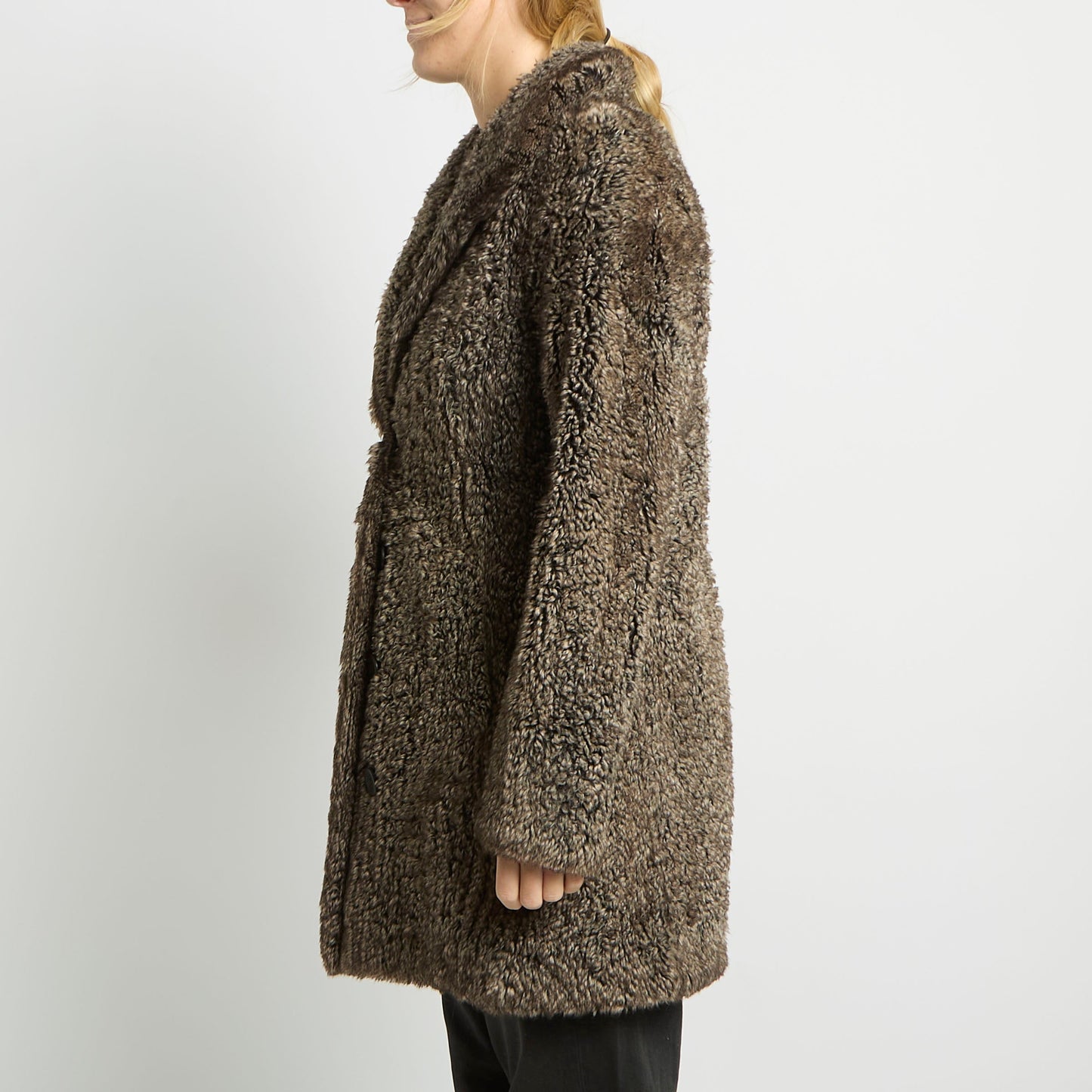 Faux Fur Long Jacket - UK 12