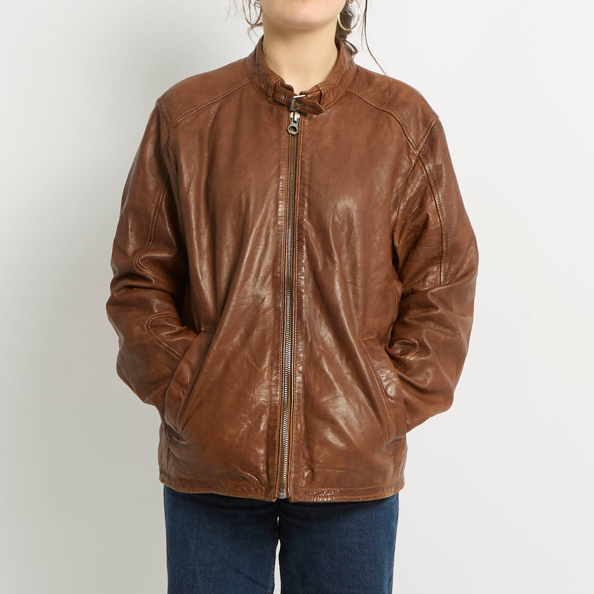 Faux Leather Biker Jacket - UK 12