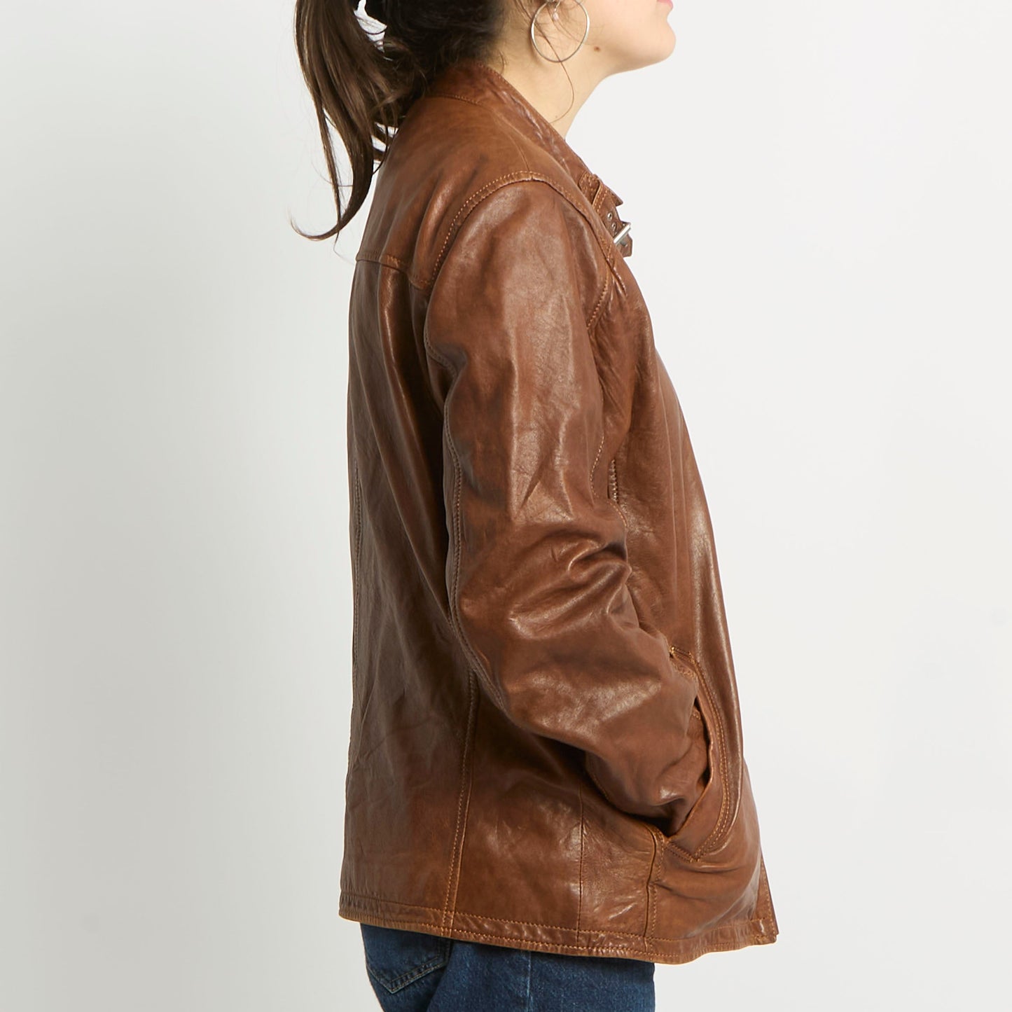 Faux Leather Biker Jacket - UK 12