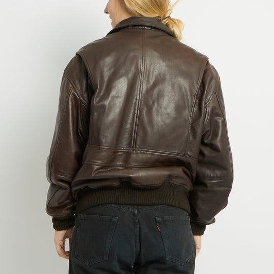 Duo Zip Leather Jacket - UK 12