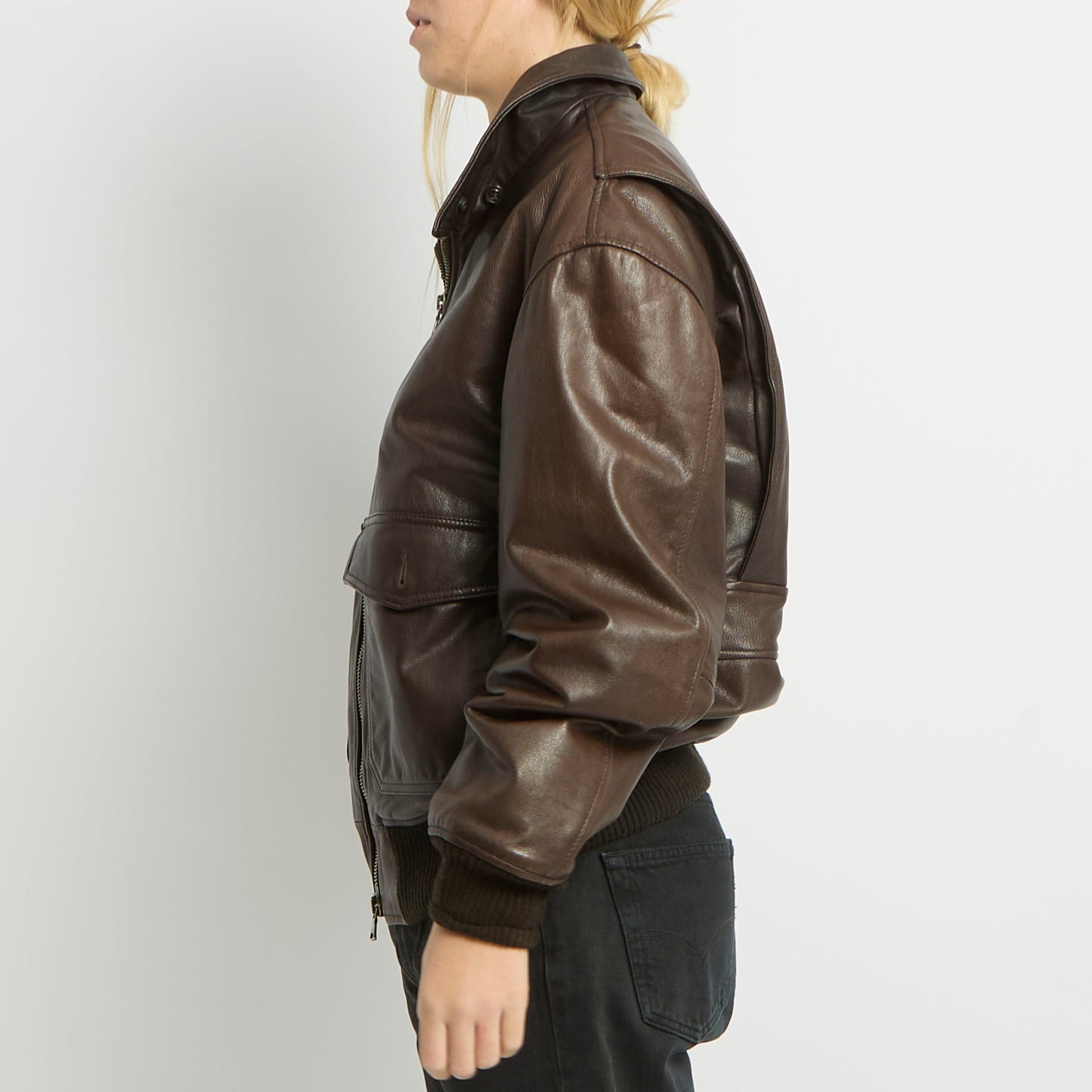 Duo Zip Leather Jacket - UK 12