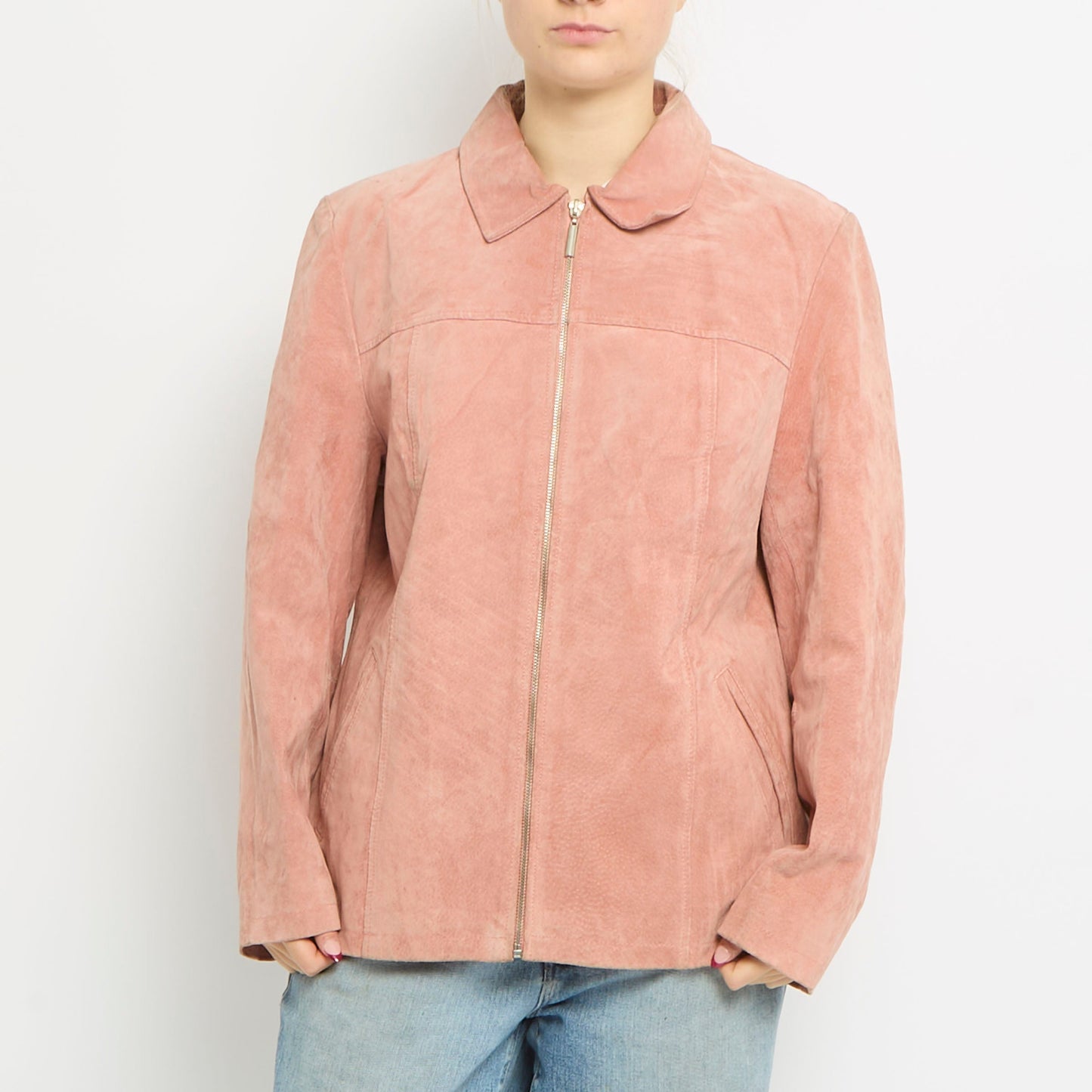 Zip Up Suede Jacket- UK 12