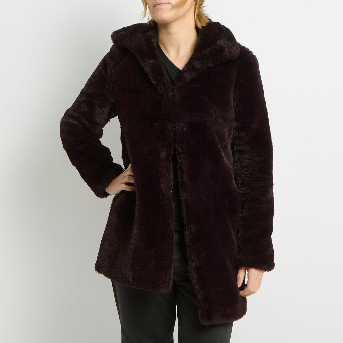 Faux Fur Long Jacket - UK 12