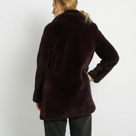 Faux Fur Long Jacket - UK 12