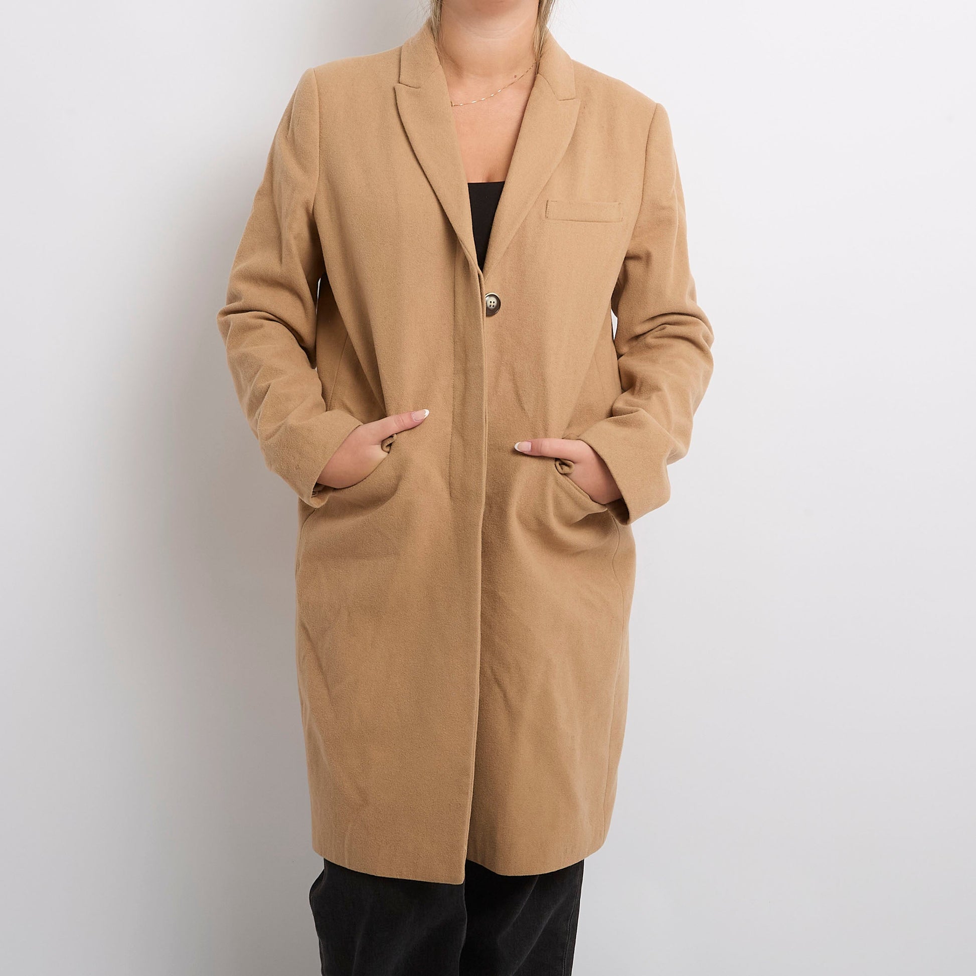 Wool Mix Long Blazer Coat - UK 14