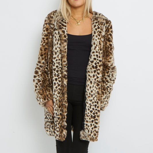 Faux Fur Oversize Long Jacket- UK 14