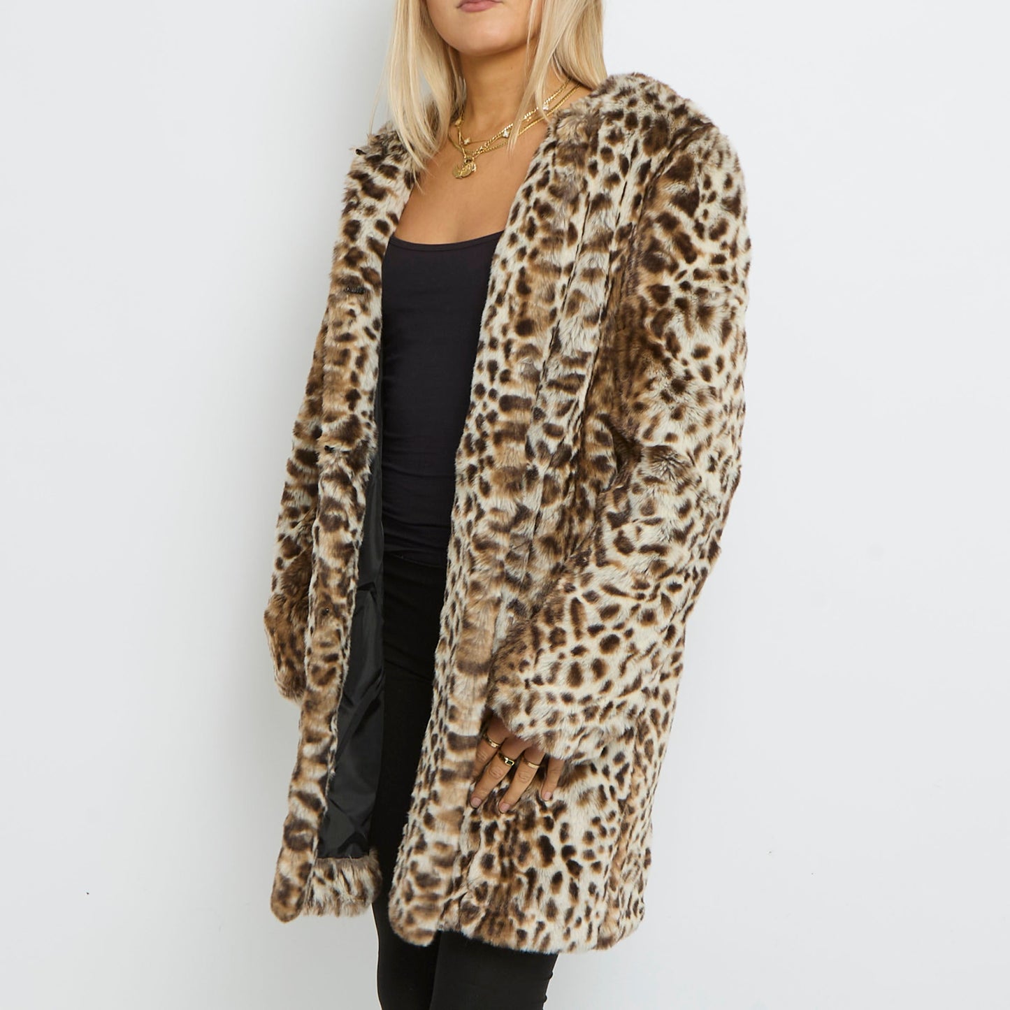 Faux Fur Oversize Long Jacket- UK 14