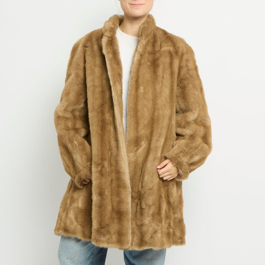 Fur Long Heavy Weight Jacket - UK 14