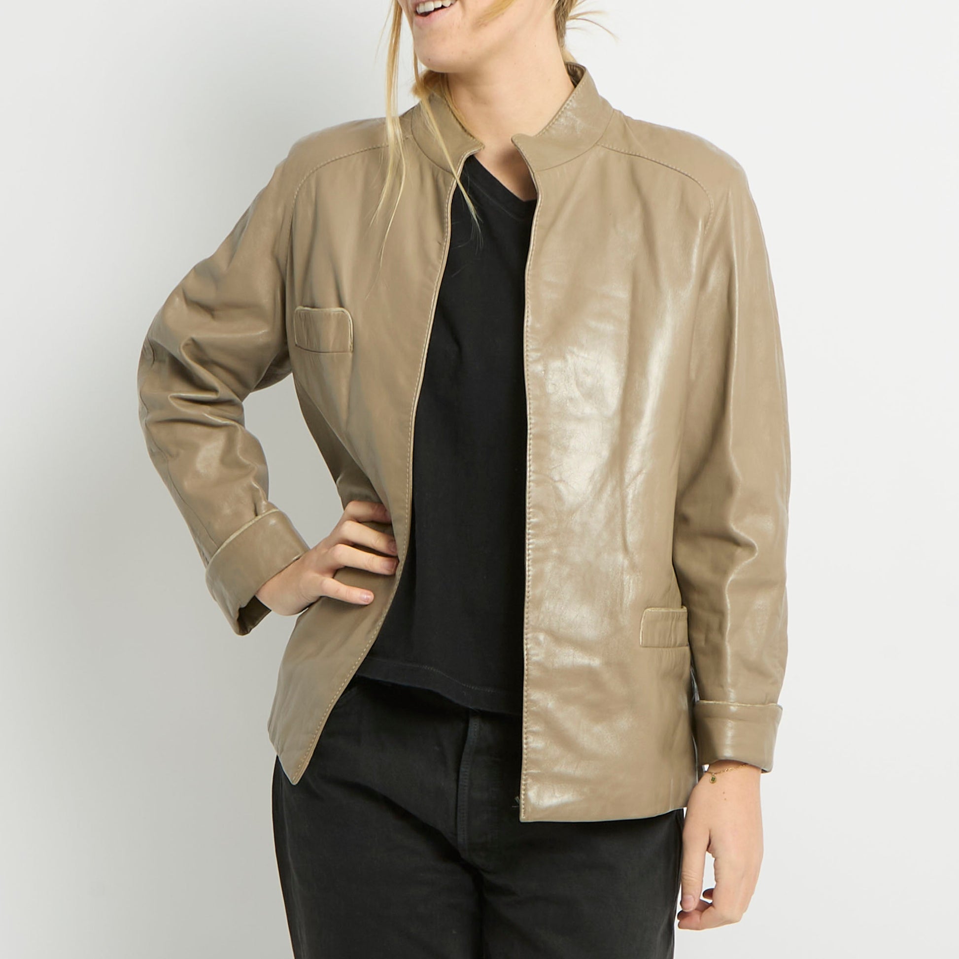 Leather Blazer Jacket - UK 14