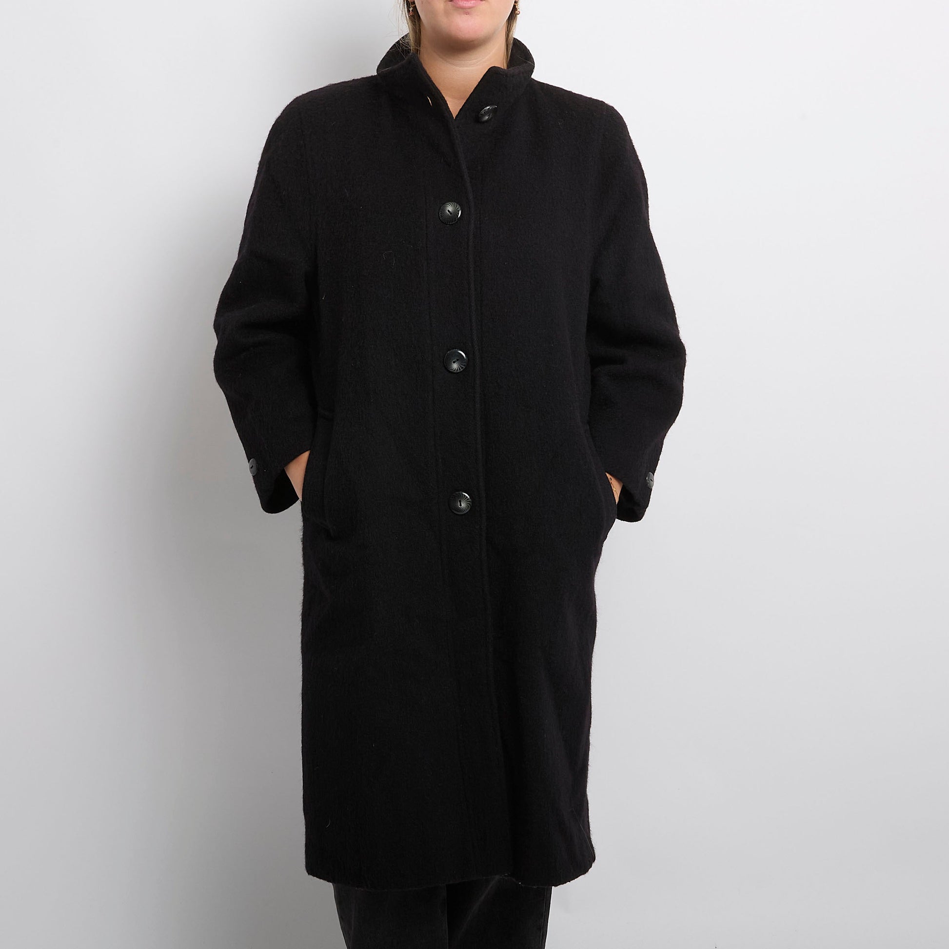 Woolen Buttoned Trench Coat - UK 14