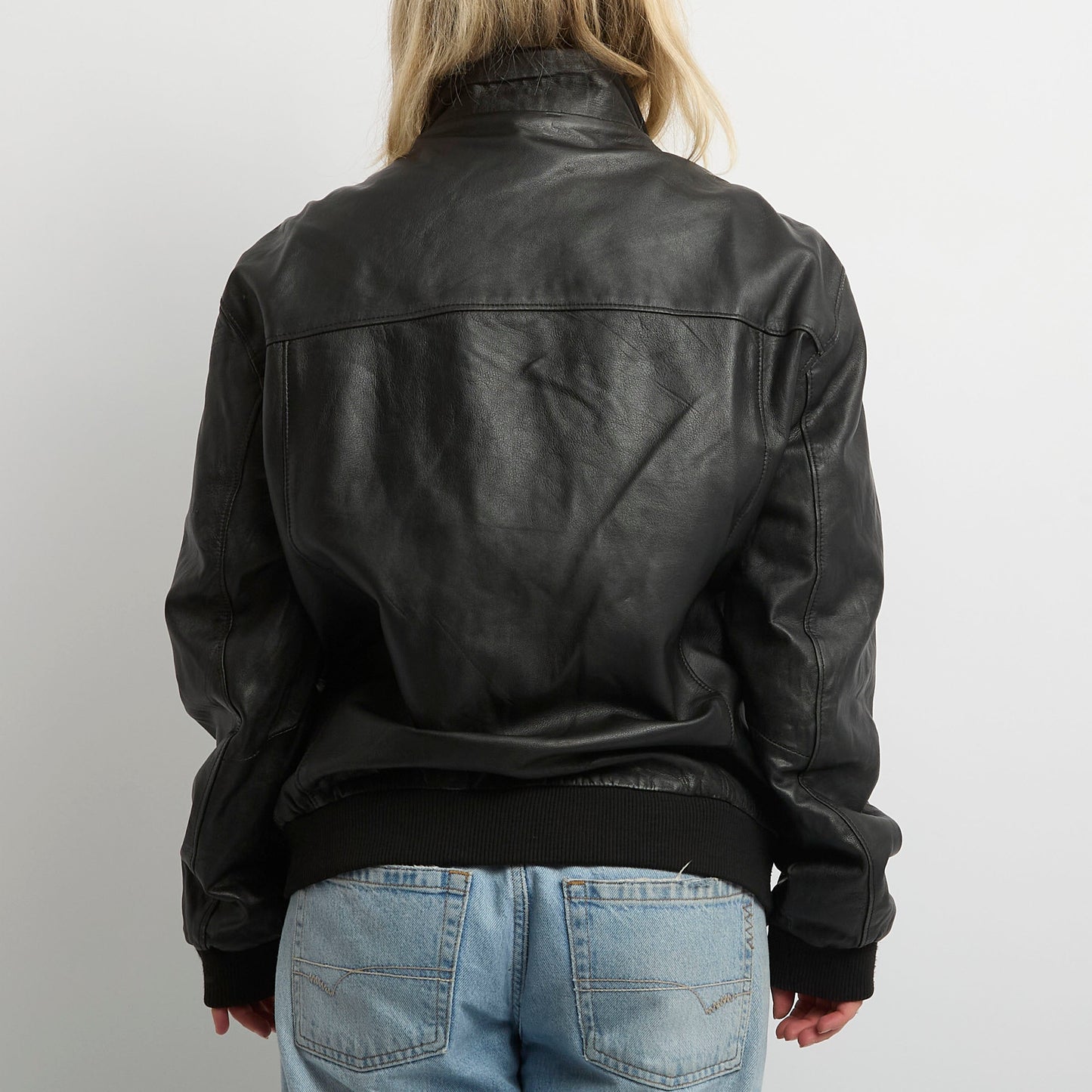 Italian Bomber Leather Jacket- UK 12