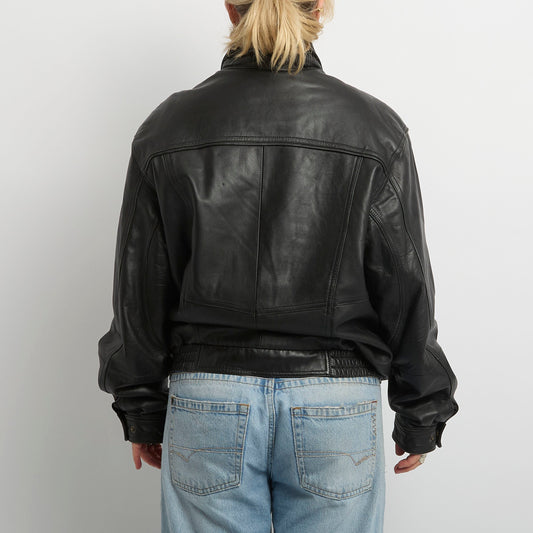 Leather Full Zip Jacket - UK 14