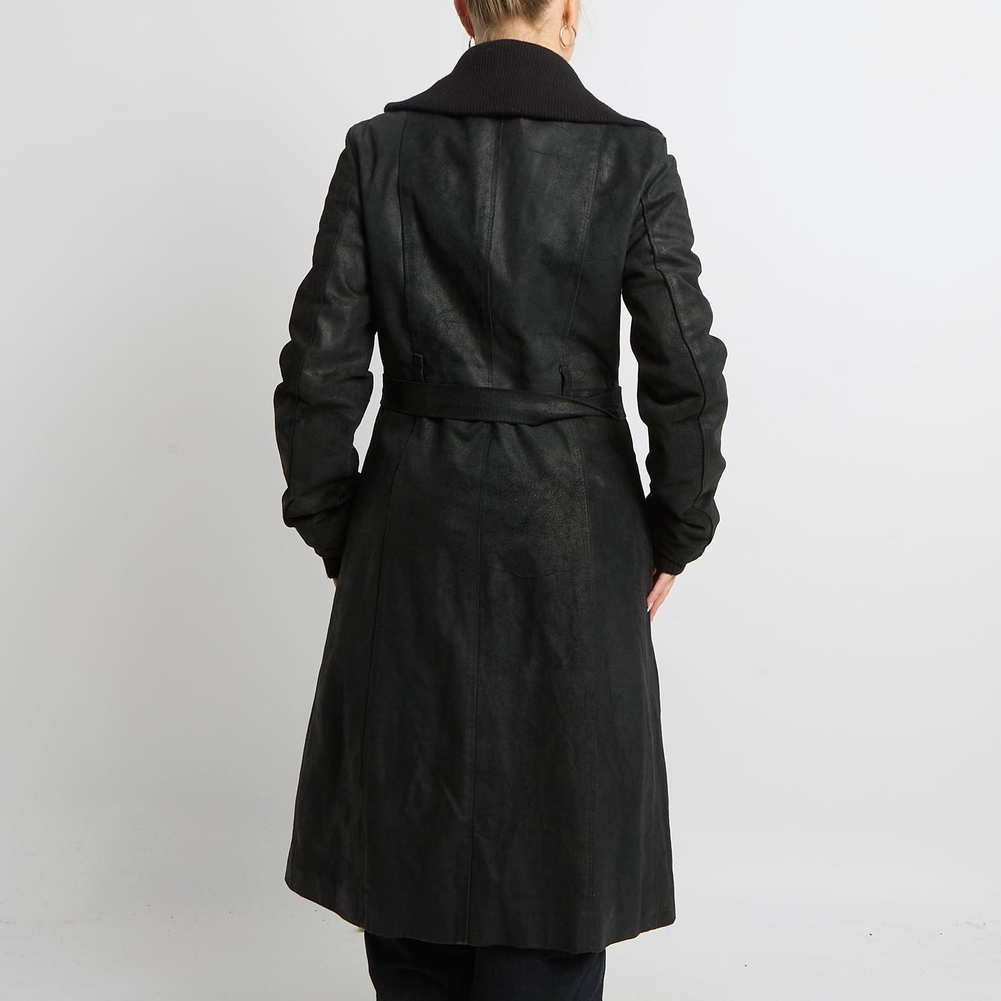 Suede Belt Detail Trench Coat - UK 10