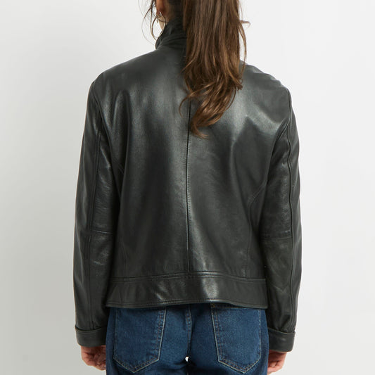 Faux Leather Zip Jacket - UK 14