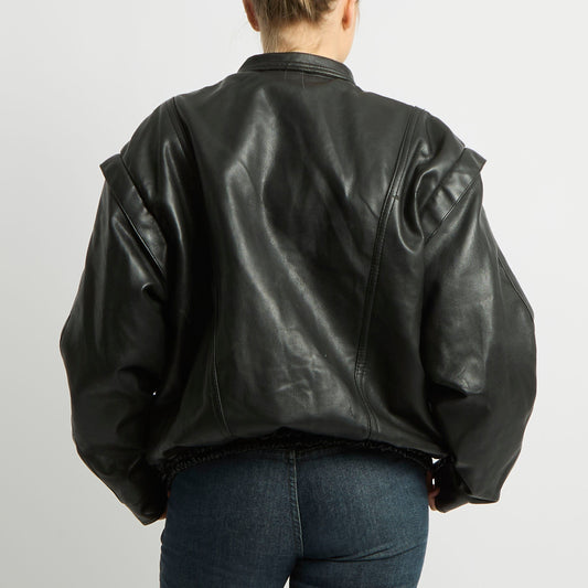 Padded Leather Jacket - UK 14