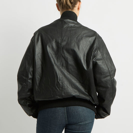 Padded Leather Jacket - UK 14