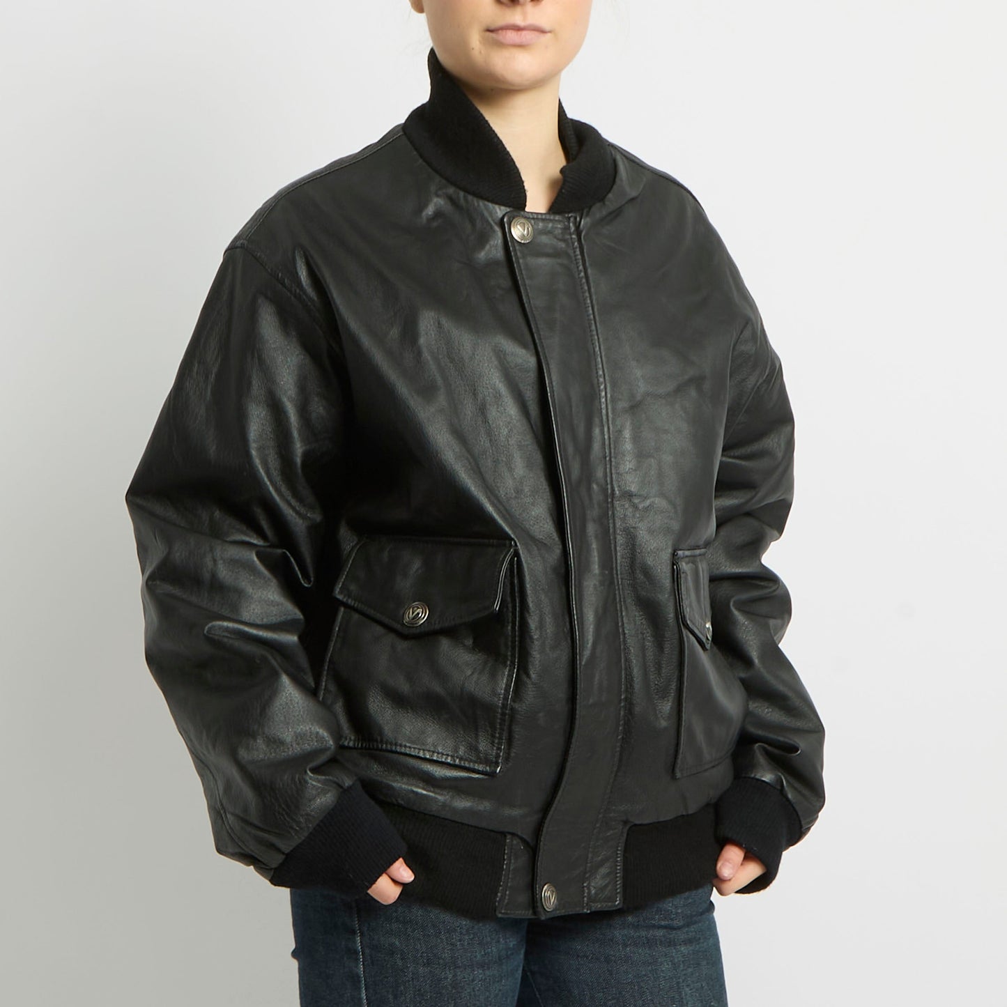 Padded Leather Jacket - UK 14