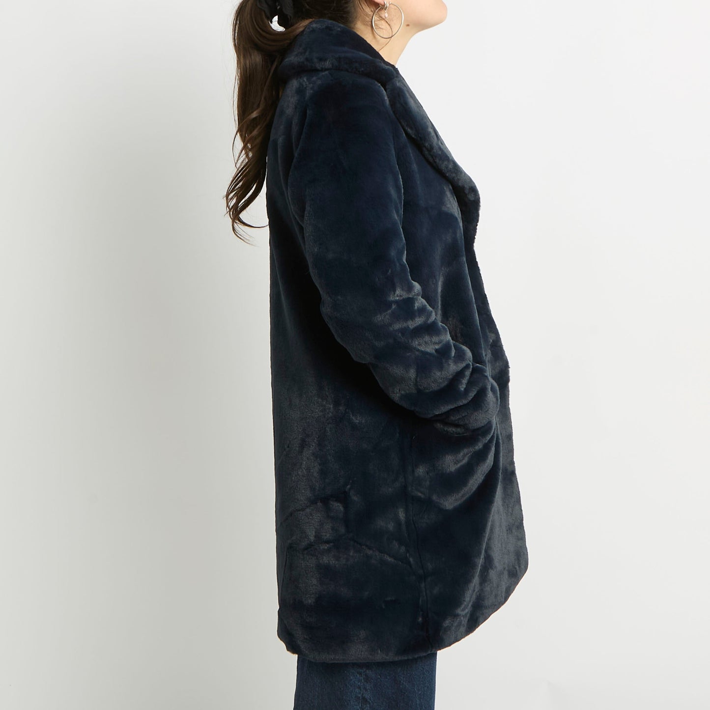 Faux Fur Long Coat - UK 14