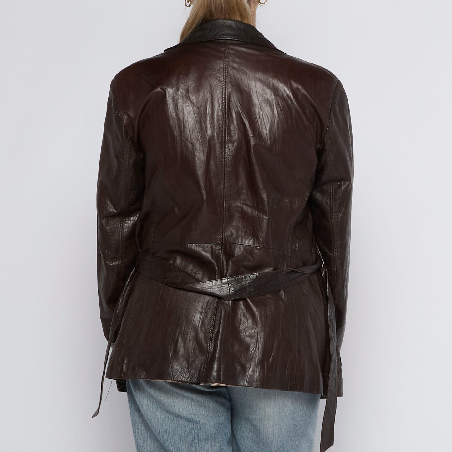 Belted Leather Jacket - UK 14